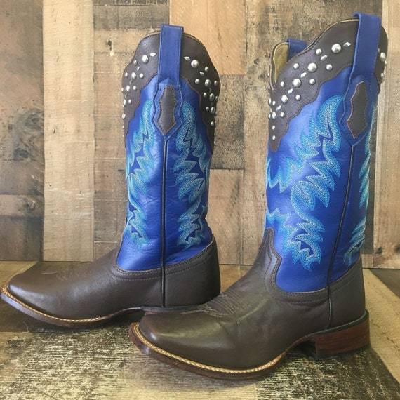 Gypsy Rose Square Toe Studded Cowboy Boots Womens… - image 1
