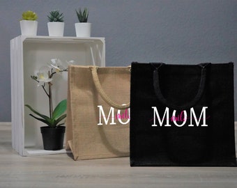 Jute bag personalized | Jute bag with mom | Jute bag named | Jute bag medium