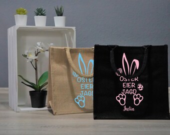 Jute Bag Easter| Jute bag with saying | Jute bag with rabbit ears | Jute bag medium