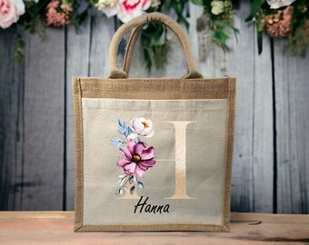 Jute Tasche personalisiert | Jute Tasche mit Namen | Jute Tasche mit Buchstaben | Jute Tasche mittel