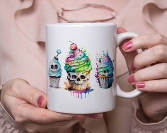 Tasse mit Cupcakes | Tasse mit gruseligem Motiv | Tasse Halloween