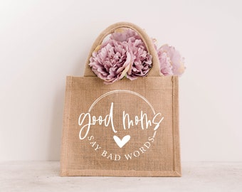 Jute Tasche mit Spruch | Jute Tasche für Mütter | Jute Tasche mittel