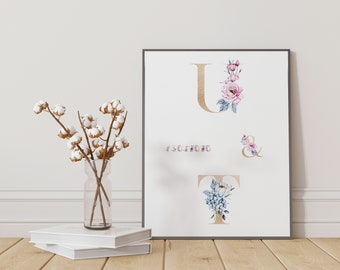Poster with letter | Poster Personalized | Poster with initials | Poster with date | Poster with desired letter