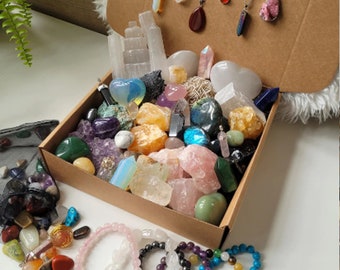 50% off, today only！Mystery Box, Mystery Lucky Scoop, Lucky Crystal, Crystal Set, Rocks and Minerals, Crystal Gift Box,Surprise Crystal