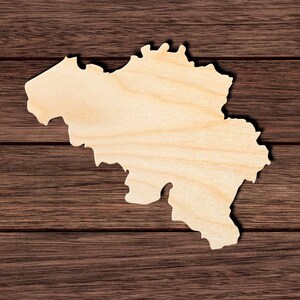 Belgium Wooden Cutout for Crafting, Home & Room Décor, and other DIY projects - Many Sizes Available