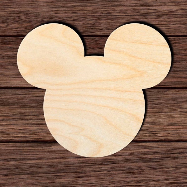 Mouse Head 001 Unfinished Wooden Cutout for Crafting, Home & Room Décor, and other DIY projects - Many Sizes Available