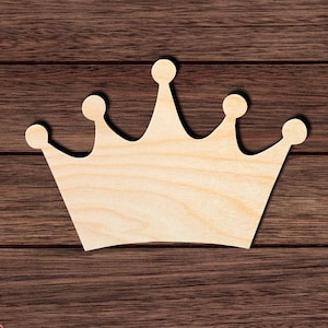 Crown 001 Wooden Shape Cutout for Crafting, Home & Room Décor, and other DIY projects - Many Sizes Available
