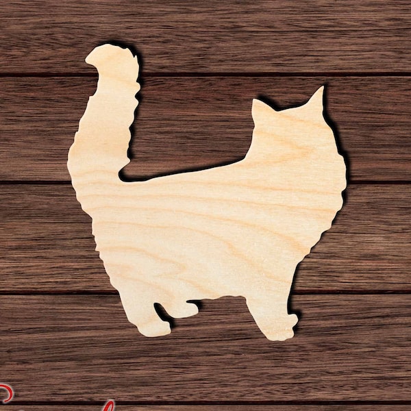 American Bobtail Cat Wooden Shape Cutout for Crafting, Home & Room Décor, and other DIY projects - Many Sizes Available