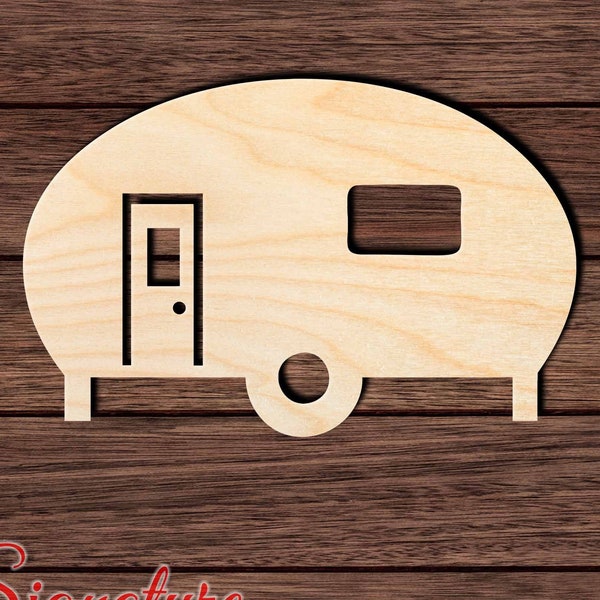 Camper Trailer 001 Wooden Shape Cutout for Crafting, Home & Room Décor, and other DIY projects - Many Sizes Available