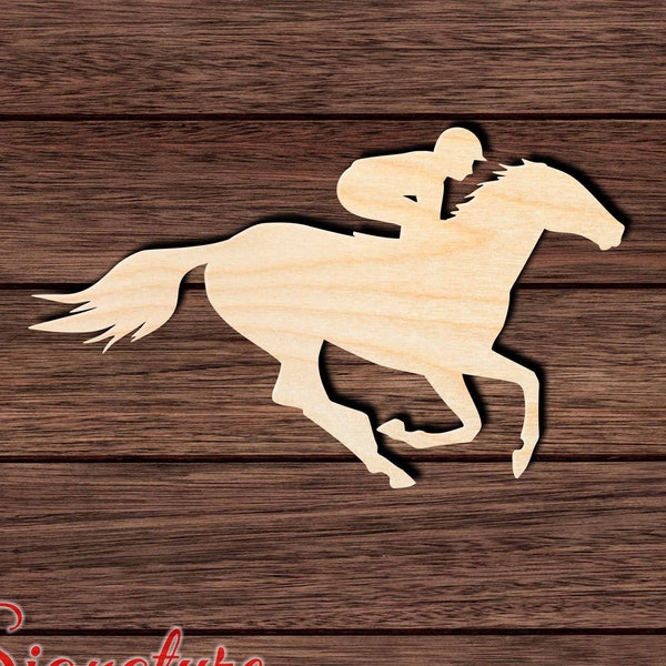 Horse Jockey 001 Wooden Shape Cutout for Crafting, Home & Room Décor, and other DIY projects - Many Sizes Available