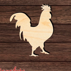 Rooster 003 Unfinished Wooden Cutout for Crafting, Home & Room Décor, and other DIY projects - Many Sizes Available