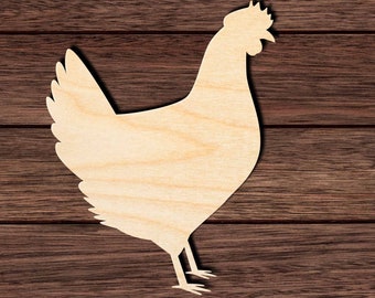 Chicken 006 - Leghorn Shape Cutout in Wood for Crafting, Home & Room Décor, and other DIY projects - Many Sizes Available