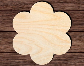 Flower 003 Unfinished Wooden Cutout for Crafting, Home & Room Décor, and other DIY projects - Many Sizes Available