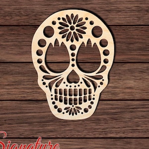 Sugar Skull 001 Wooden Shape Cutout for Crafting, Home & Room Décor, and other DIY projects - Many Sizes Available