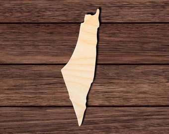 Figura de madera sin acabado de Palestina para manualidades, decoración del hogar y otros proyectos de bricolaje. Disponible en varios tamaños.