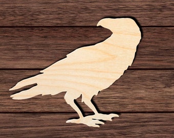 Crow 002 Wooden HQ Cutout for Crafting, Home & Room Décor, and other DIY projects - Many Sizes Available