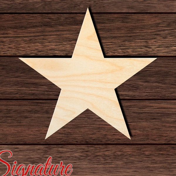 Star 001 Unfinished Wooden Cutout for Crafting, Home & Room Décor, and other DIY projects - Many Sizes Available