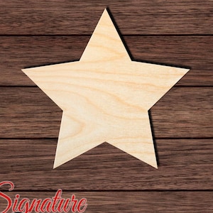 Star 012 Unfinished Wooden Cutout for Crafting, Home & Room Décor, and other DIY projects - Many Sizes Available