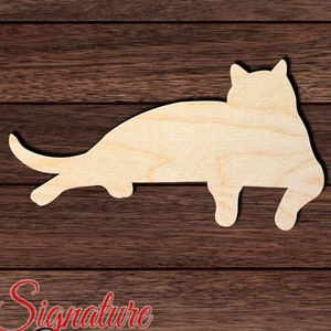 Cat 012 Unfinished Wooden Cutout for Crafting, Home & Room Décor, and other DIY projects - Many Sizes Available