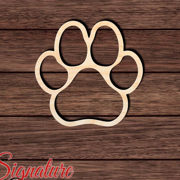 Dog Paw Print 002 Wooden Shape Cutout for Crafting, Home & Room Décor, and other DIY projects - Many Sizes Available