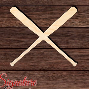 Baseball 011 Bats Crossed Wooden HQ Cutout for Crafting, Home & Room Décor, and other DIY projects - Many Sizes Available