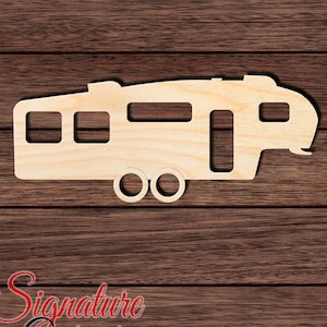 5th Wheel Camper 001 Wooden Shape Cutout for Crafting, Home & Room Décor, and other DIY projects - Many Sizes Available