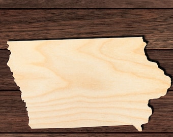 Iowa State Wooden Cutout for Crafting, Home & Room Décor, and other DIY projects - Many Sizes Available