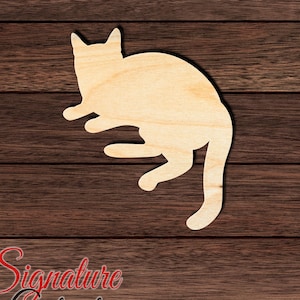 Cat 004 Wooden Shape Cutout for Crafting, Home & Room Décor, and other DIY projects - Many Sizes Available