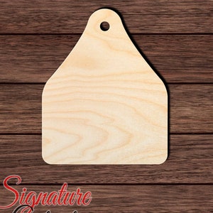 Cattle Tag 001 Unfinished Wooden Cutout for Crafting, Home & Room Décor, and other DIY projects - Many Sizes Available