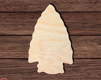 Arrowhead 004 KC Unfinished Wooden Cutout for Crafting, Home & Room Décor, and other DIY projects - Many Sizes Available