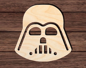 Darth Vader Helmet 001 Unfinished Wooden Cutout for Crafting, Home & Room Décor, and other DIY projects - Many Sizes Available