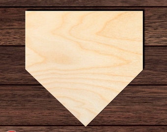 Baseball Home Plate Wood Cutout, Unfinished Birch Plywood Sports Craft Shape 007