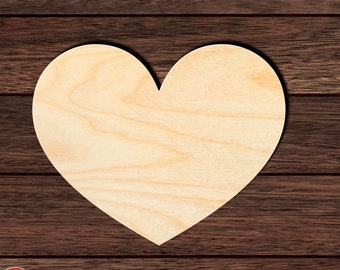 Heart 004 Wooden Cutout for Crafting, Home & Room Décor, and other DIY projects - Many Sizes Available
