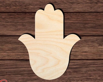 Hamsa Hand 002 Solid Wooden Cutout for Crafting, Home & Room Décor, and other DIY projects - Many Sizes Available