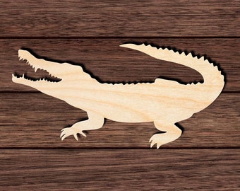 Alligator 005 Wooden HQ Cutout for Crafting, Home & Room Décor, and other DIY projects - Many Sizes Available
