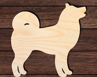 Shiba Inu Unfinished Wooden Cutout for Crafting, Home & Room Décor, and other DIY projects - Many Sizes Available