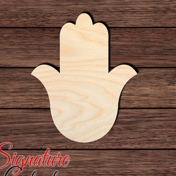 Hamsa Hand 002 Solid Wooden Cutout for Crafting, Home & Room Décor, and other DIY projects - Many Sizes Available