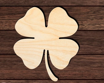 Clover Shamrock 003 Wooden Shape Cutout for Crafting, Home & Room Décor, and other DIY projects - Many Sizes Available