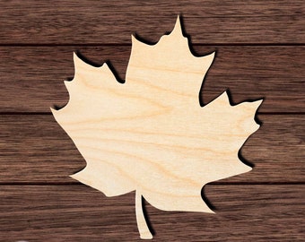 Oak Leaf Wood Cutout, Unfinished Birch Plywood Nature Botanical Craft Shape 001