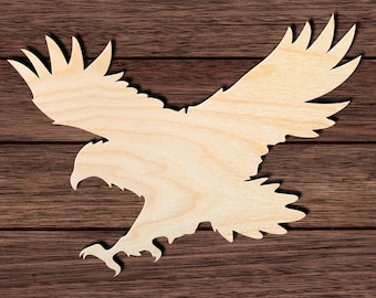 Unfished Wood Shapes For DIY Projects Laser Cut Wooden Eagle Many Size Options Availalbe Flying Eagle Wood Cutout Shape