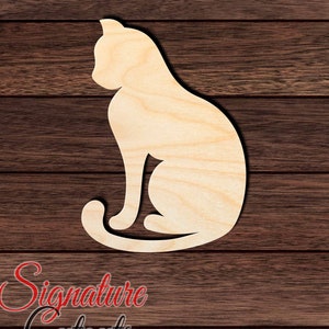 Cat 009 Unfinished Wooden Cutout for Crafting, Home & Room Décor, and other DIY projects - Many Sizes Available