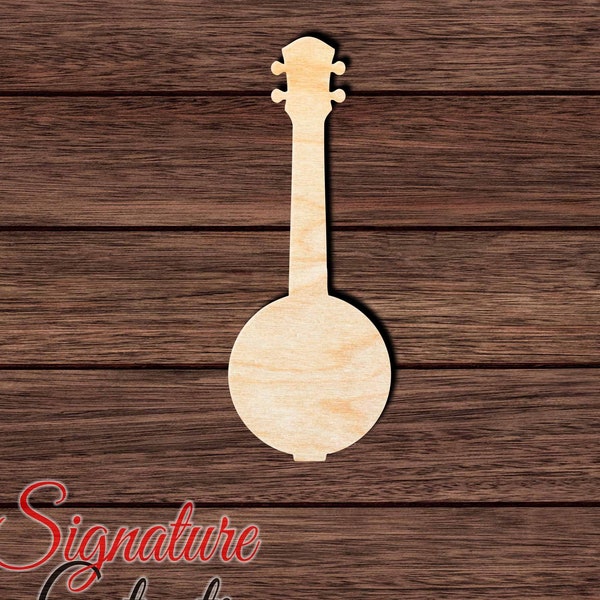 Banjo 001 Wooden Shape Cutout for Crafting, Home & Room Décor, and other DIY projects - Many Sizes Available