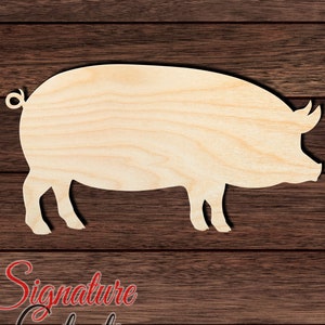 Pig 001 Unfinished Wooden Cutout for Crafting, Home & Room Décor, and other DIY projects - Many Sizes Available