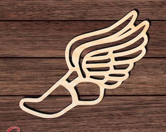Flying Track Shoe 001 Wooden Shape Cutout for Crafting, Home & Room Décor, and other DIY projects - Many Sizes Available