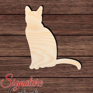 Cat 001 Wooden Shape Cutout for Crafting, Home & Room Décor, and other DIY projects - Many Sizes Available