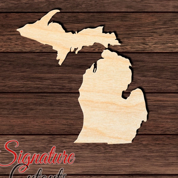 Michigan State Wooden Cutout for Crafting, Home & Room Décor, and other DIY projects - Many Sizes Available