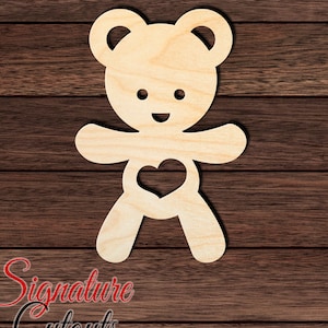 Teddy Bear 002 Unfinished Wooden Cutout for Crafting, Home & Room Décor, and other DIY projects - Many Sizes Available