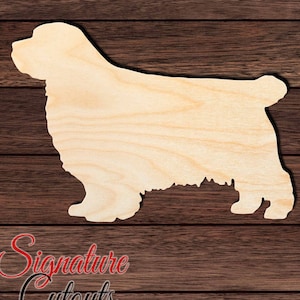 Clumber Spaniel Perro Recorte de madera sin terminar para manualidades, decoración del hogar y la habitación, y otros proyectos de bricolaje - Muchos tamaños disponibles