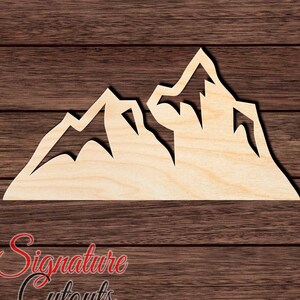 Mountain 012 Unfinished Wooden Cutout for Crafting, Home & Room Décor, and other DIY projects - Many Sizes Available