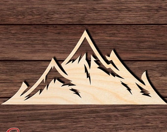 Wood Mountain Range Cutout Wooden Shape Craft Embellishments Gift Unfinished Blanks DIY Projects MG001113 20cm